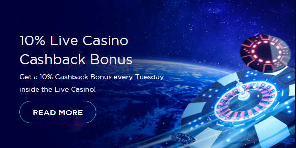 10% Live Casino Cashback Bonus
